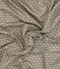 Taupe Printed Blended Chanderi Cotton Saree With Zari Border-BL5774
