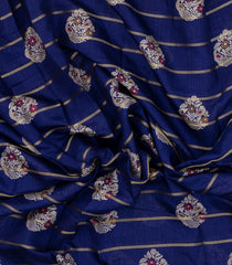 Blue Printed Synthetic Dola Silk Saree With Zari Stripes & Border-BL5030