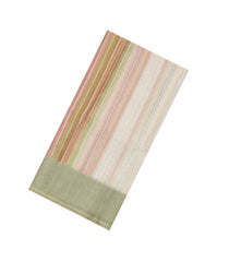 Multi Colour Printed Synthetic Dupion Saree With Stripes & Contrast Border-BL6055