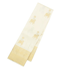 Off White Handloom Kanchipuram Silk Saree With Cow Buttas-KA15904