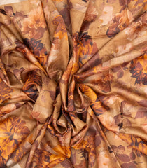Beige Handloom Tussar Silk Saree With Printed Floral Motifs-TU2684