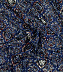 Indigo Printed Modal Silk Saree With Sequin Motifs-PS0751