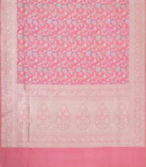 Peach Handloom Banarasi Silk Saree With Meena Floral Motifs-BE1767