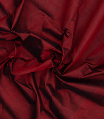 Maroon Handloom Silk Cotton Saree With Contrast Zari Border-SC4999