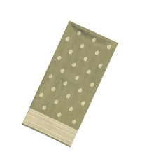 Sage Green Woven Art Dupion Tissue Saree With Floral Zari Motifs-BL5838