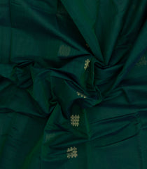 Bottle Green Handloom Kanchi Cotton Saree With Buttas-KC1810