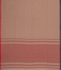 Taupe Woven Bengal Cotton Saree With Stripes & Contrast Border-BG1877
