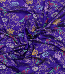 Violet Handloom Uppada Silk Saree With Meena Zari Motifs-UP0419