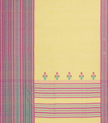 Sandal Handwoven Bengal Cotton Saree With Pink Border-BG1466