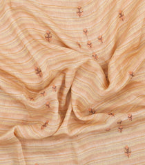 Multicolor Handloom Linen Saree With Embroidered Floral Motifs-LI0774