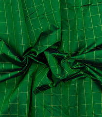 Green Handloom Silk Cotton Saree With Checks-SC4682