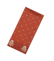 Rust Woven Art Dupion Saree With Floral Zari Buttas-BL5968