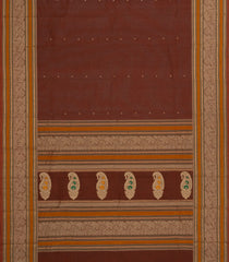 Maroon Handloom Kanchi Cotton Saree With Zari Buttas-KC1690