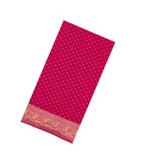 Pink Handloom Banarasi Khaddi Georgette Silk Saree With Zari Border-BE1862