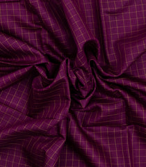 Magenta Woven Tussar Silk Saree With Checks-TU3516