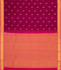 Crimson Woven Kanchipuram Silk Saree With Floral Buttas-KA14225