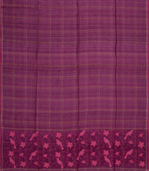 Chesnutt Pink Printed Tussar Silk Saree With Checks & Printed Pallu-TU3687