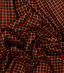 Black Handloom Kanchipuram Silk Saree With Checks & Contrast Pallu-KA14656