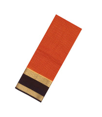Red Woven Blended Viscose Saree With Zari Checks & Contrast Border-BL6101