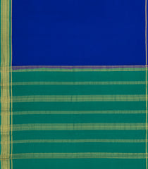 Blue Woven Mysore Silk Saree With Contrast Green Border-MS3212
