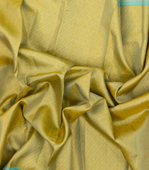 Gold Handloom Kanchipuram Silk Saree With Diagonal Stripes-KA14791