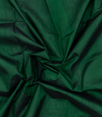 Dark Green Handloom Silk Cotton Saree With Contrast Zari Border-SC4669