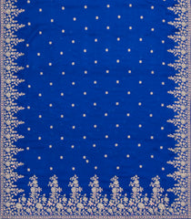Blue Woven Synthetic Blended Saree With Embroidered Motifs-EN2008