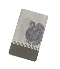 Grey Woven Rasipuram Cotton Saree With Annam Buttas