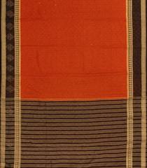 Rust Woven Art Crepe  Saree  With Stone Work & Contrast Border-BL5140