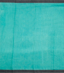 Turquoise Printed Silk Saree With Floral Motifs & Contrast Border-PS0783