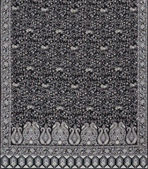 Black Woven Blended Georgette Saree With Embroidered Floral Motifs-EN1901