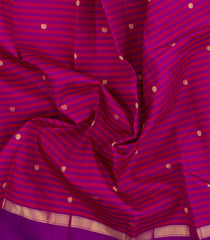 Purple Handloom Kanchipuram Silk Saree With Stripes & Buttas-KA15518