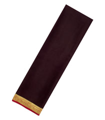 Dark Brown Woven Mysore Silk Saree With Contrast Border-MS3411