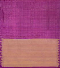 Magenta Handloom Korvai Kanchipuram Silk Saree With Silk Checks-KA15862