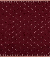 Crimson Woven Bengal Cotton Saree With Chevron Motifs-BG1816