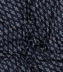 Midnight Blue Handwoven Orissa Cotton Saree With Tie & Dye Motifs-OR0910