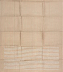 Taupe Woven Tussar Tissue Silk Saree With Checks-TU3449
