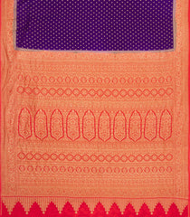 Purple Handloom Banarasi Khaddi Georgette Silk Saree With Contrast Border-BE1807