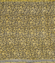 Mustard Printed Jaipur Cotton Saree With Tribal Motifs-JC1475