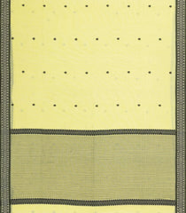 Light Yellow Handwoven Bengal Cotton Saree With Floral Buttas-BG1465