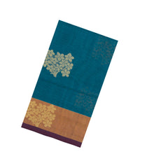 Red Handloom Village Cotton Saree With Buttas-VC1657