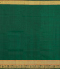 Dark Grey Handloom Kanchipuram Silk Saree With Floral Stripes-KA13672
