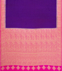 Purple Handloom Banarasi Khaddi Georgette Silk Saree With Contrast Border-BE1799