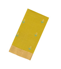 Lime Green Printed Tussar Silk Saree With Floral Motifs-TU3456