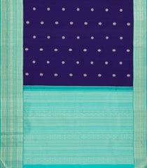 Blue Handloom Korvai Kanchipuram Silk Saree With Gandaberunda Buttas-KA14875