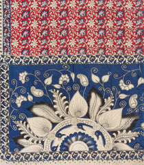 Red Printed Kalamkari Cotton Saree -KAL1232