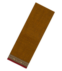 Oil Mustard Woven Chirala Cotton Saree With Contrast Border-CR1400