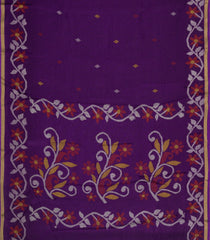 Purple Printed Blended Erode Cotton Saree With Zari Border-SY0456