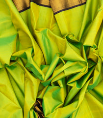 Light Green Handloom Korvai Kanchipuram Silk Saree With Black Border-KA13250