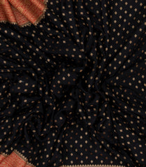Black Handloom Banarasi Khadi Georgette Silk Saree With Floral Motifs-BE1494